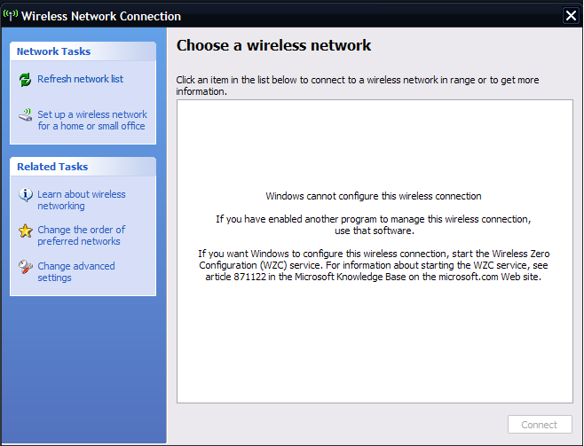 wireless network window