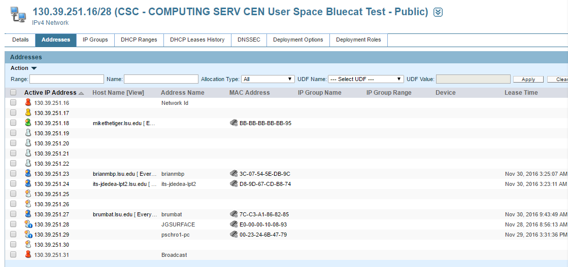 Completed IP reservation