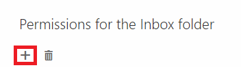 The plus icon located in the permissions window is selected.